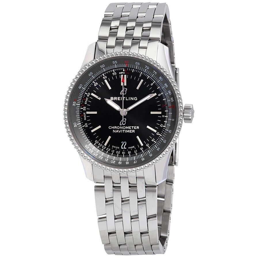 네비타이머 오토매틱 크로노미터 블랙 다이얼 남성 시계 Navitimer 38 mm Automatic Chronometer Black Dial Men's Watch A17325241B1A1 BTA17325241B1A1