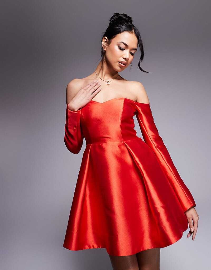 레드 Strukturiertes Minikleid in Rot 207707195Rot