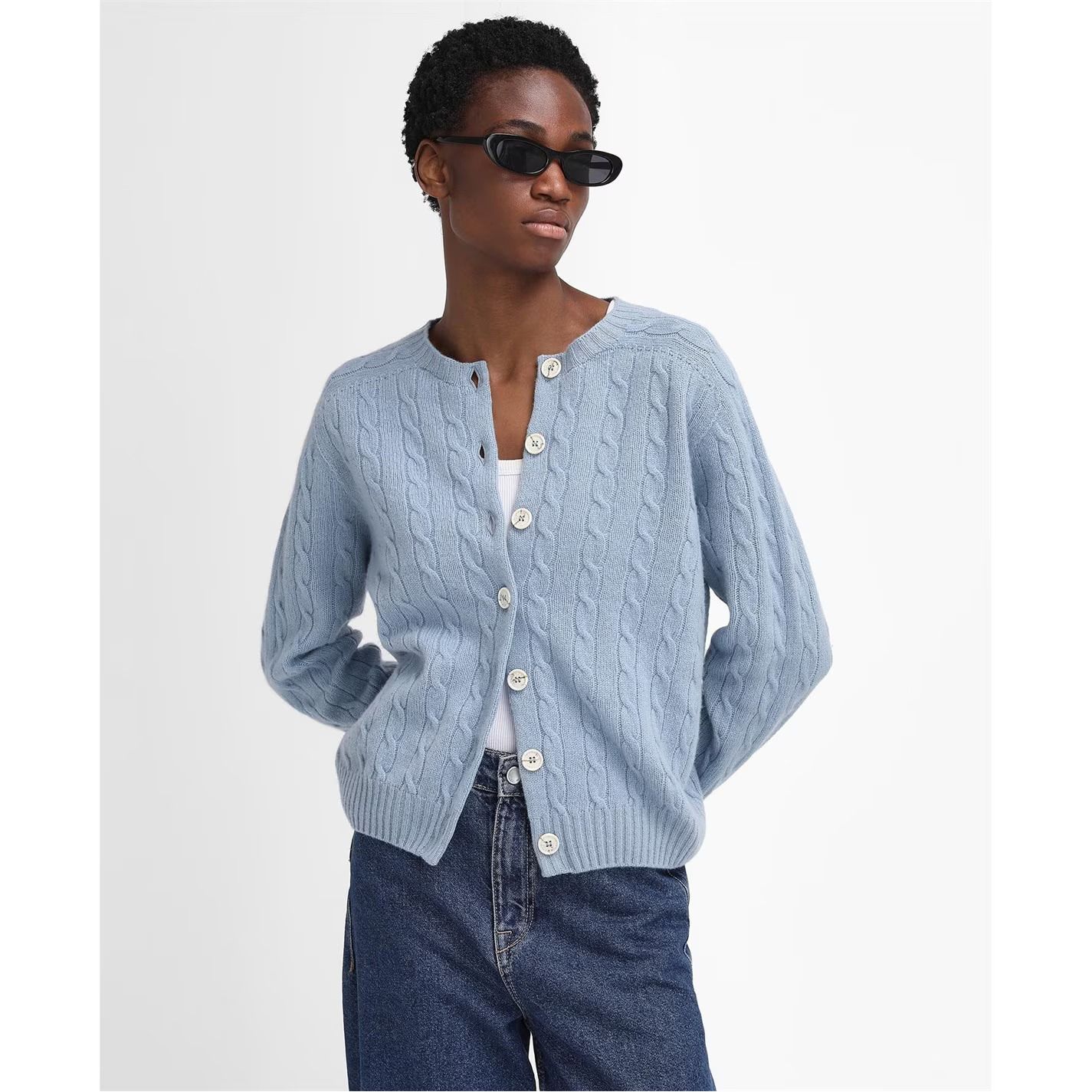 더 바이 알렉사 가디건 The Edit by Alexa Gail Cardigan 500416 Woad Blue