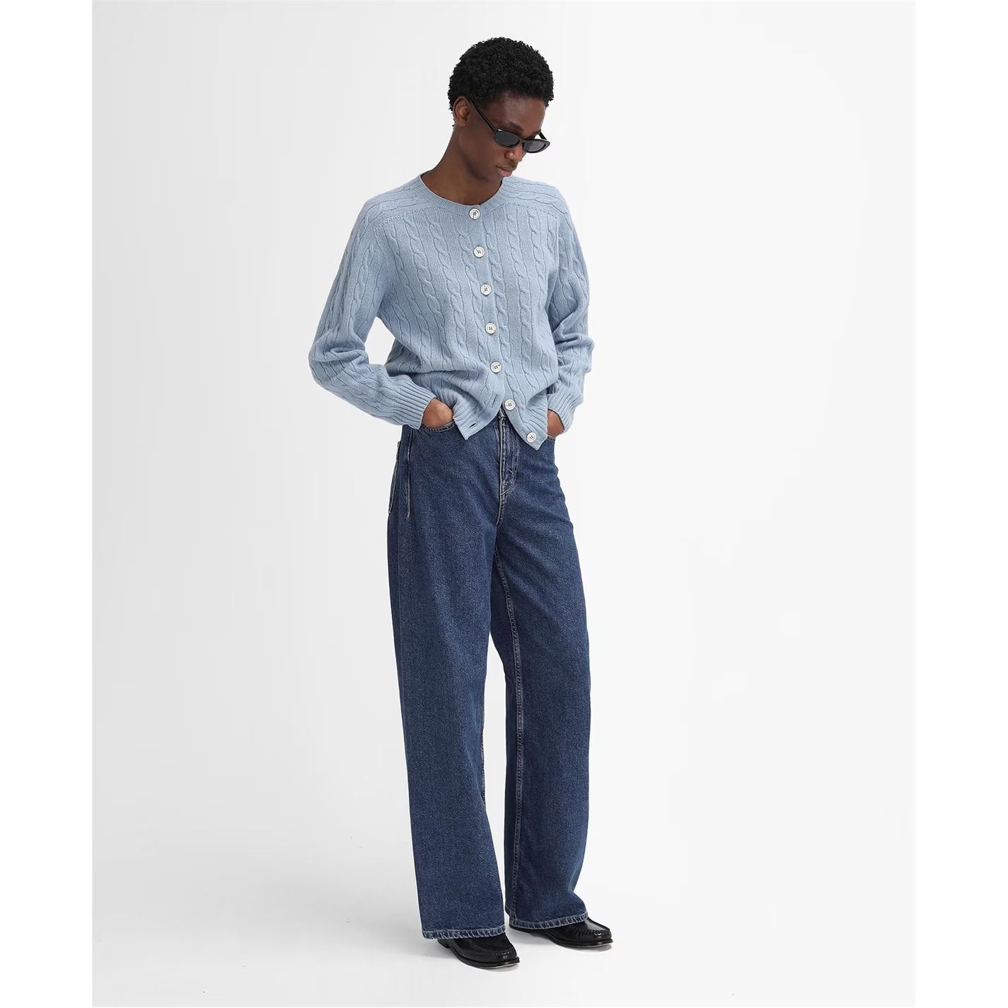 더 바이 알렉사 가디건 The Edit by Alexa Gail Cardigan 500416 Woad Blue