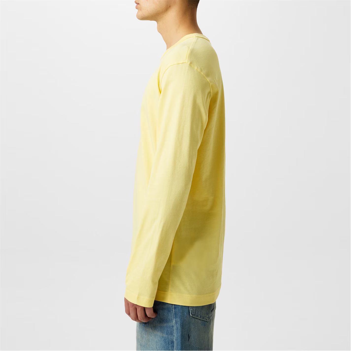 백 로고 롱 슬리브 티셔츠 옐로우 Back Logo Long Sleeve T-Shirt Yellow 58701713