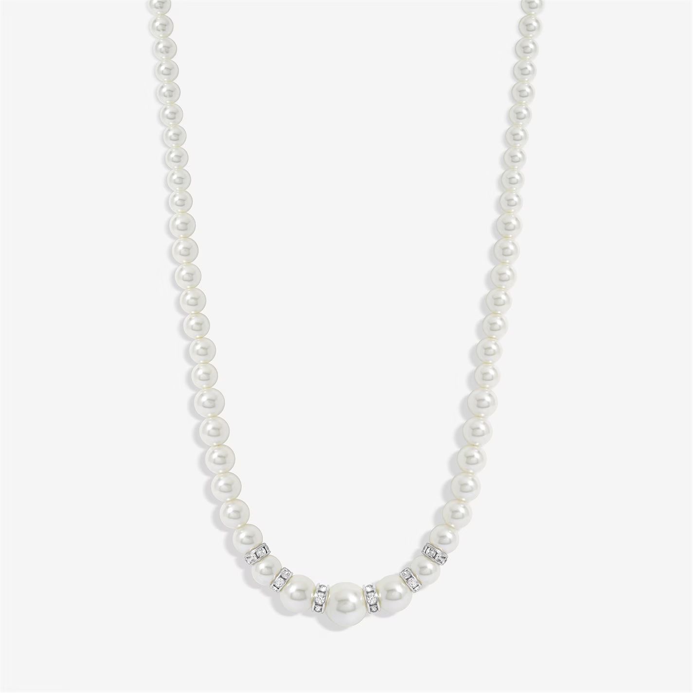 진주 크리스탈 목걸이 실버 Pearl And Crystal Rhondelle Necklace Silver 42554911