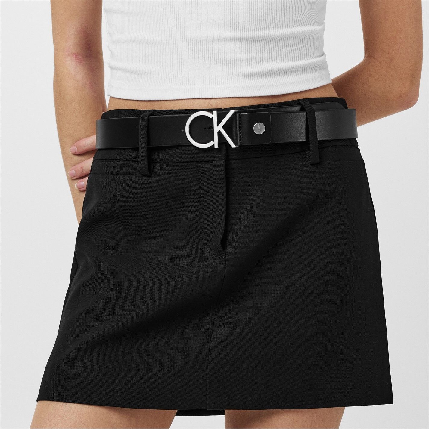 조절 가능 로고 벨트 Adjustable Logo Belt 3.5cm 942155 Black