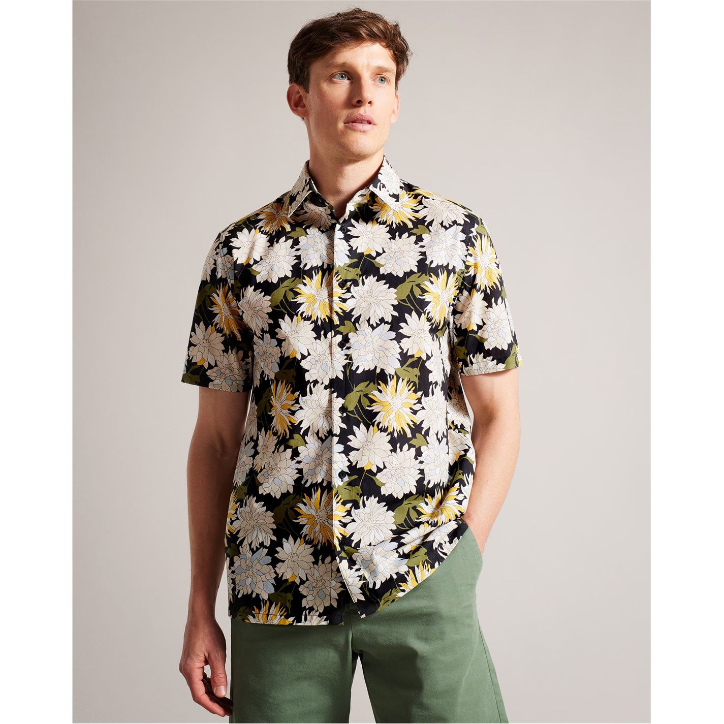 패턴 숏 슬리브 셔츠 Sallins Pattern Short Sleeve Shirt Multicol 55802599