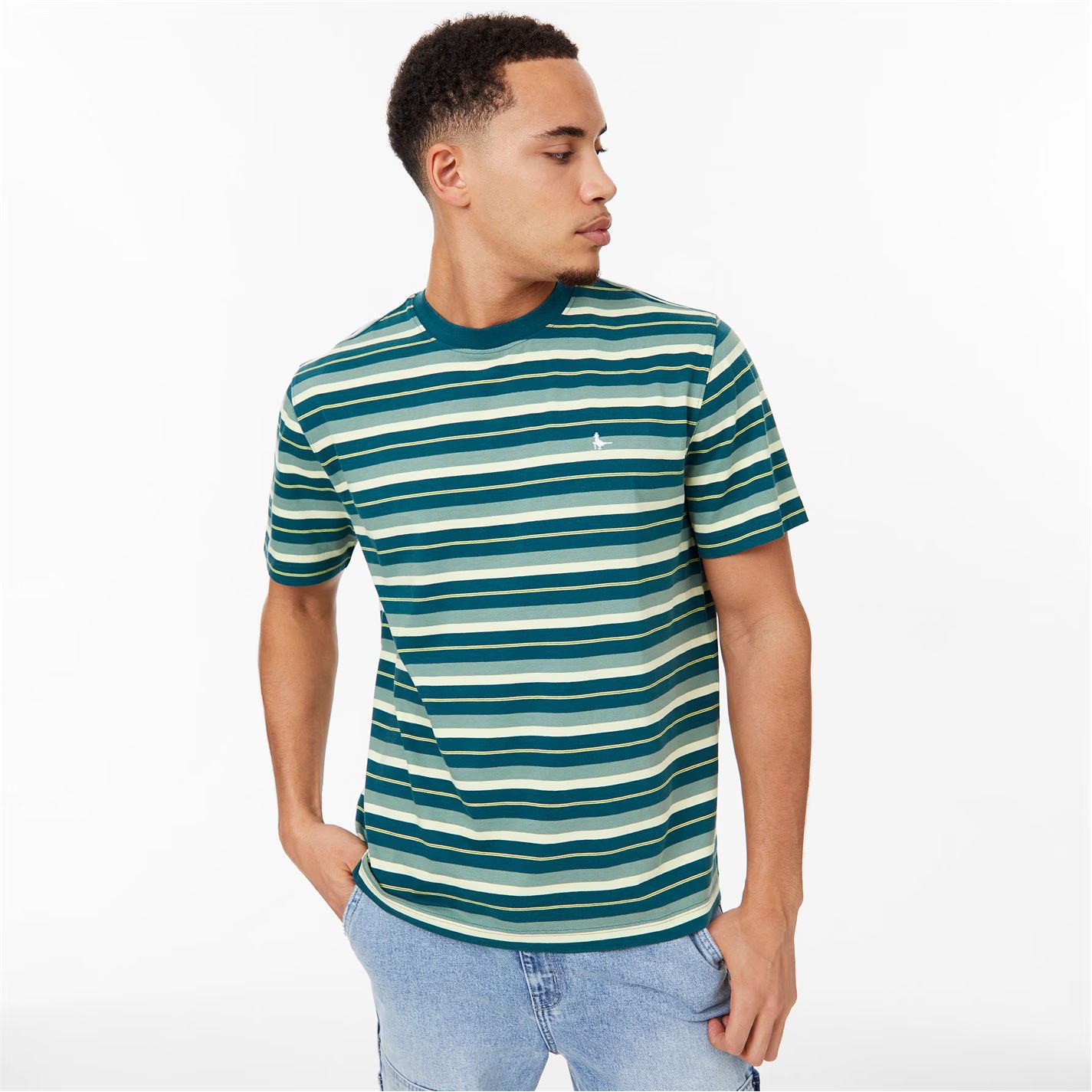 스트라이프 티셔츠 리치 Striped T-shirt Rich Teal 59542315