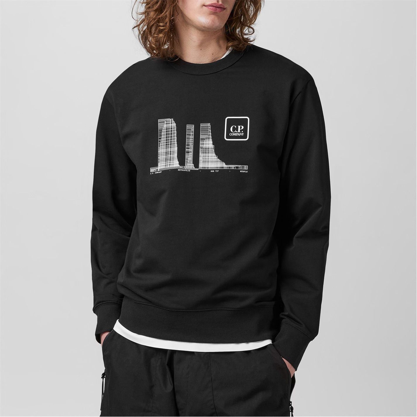 메트로폴리스 크루넥 넥 Cp Company Metropolis Sweatshirts - Crew Neck 514816 Black 999