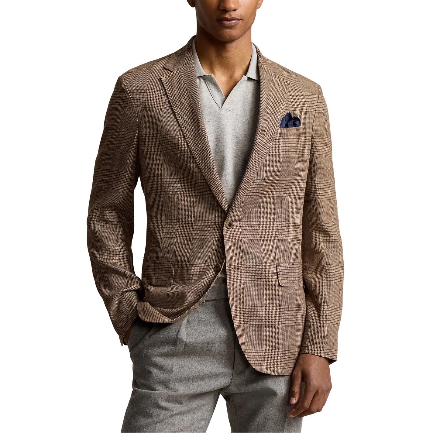 폴로 소프트 글렌 수트 자켓 Polo Soft Modern Glen Plaid Suit Jacket Tan/Brown 64336005