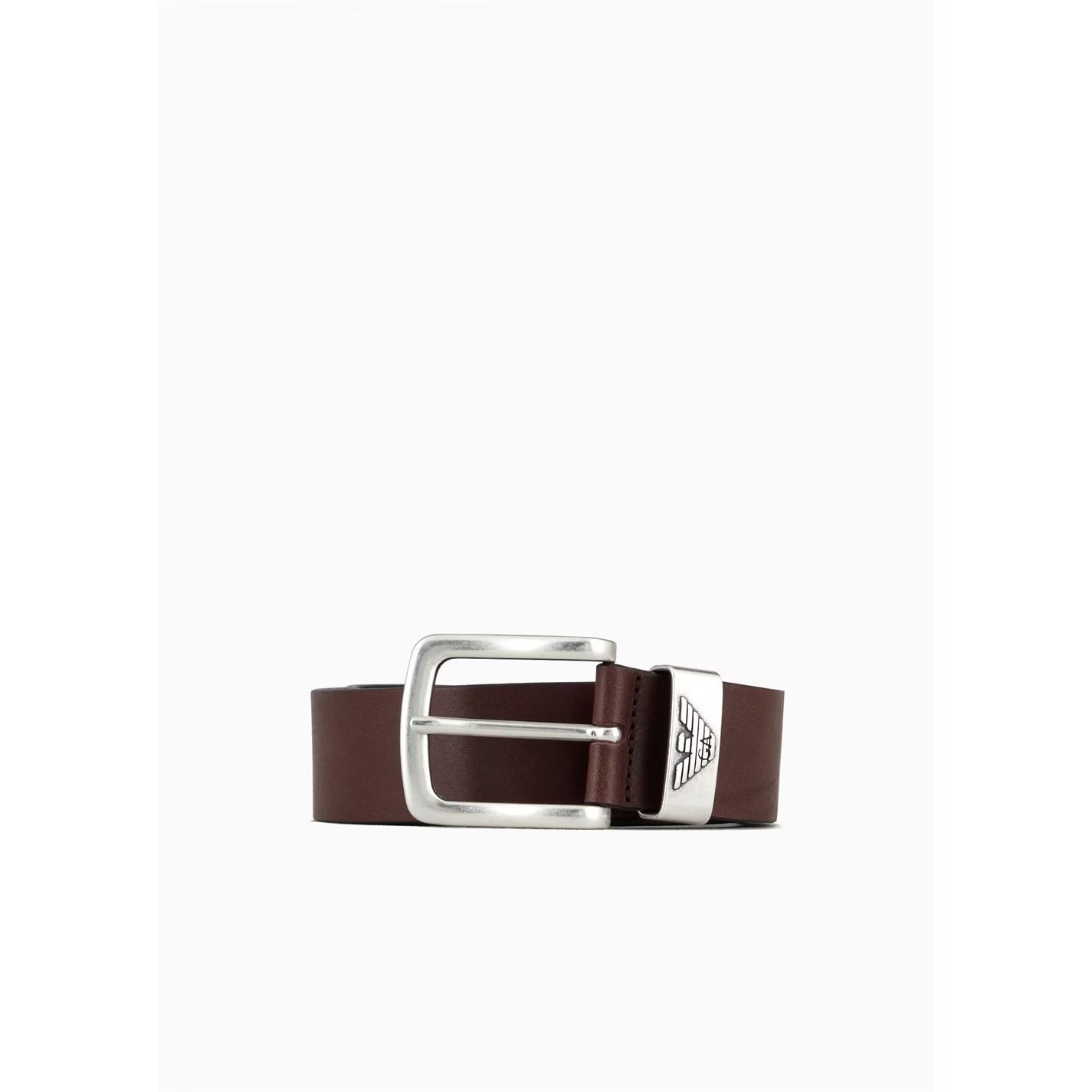 가죽 벨트 로고 버클 Leather Belt With Logo Buckle 750525 Brown  80005