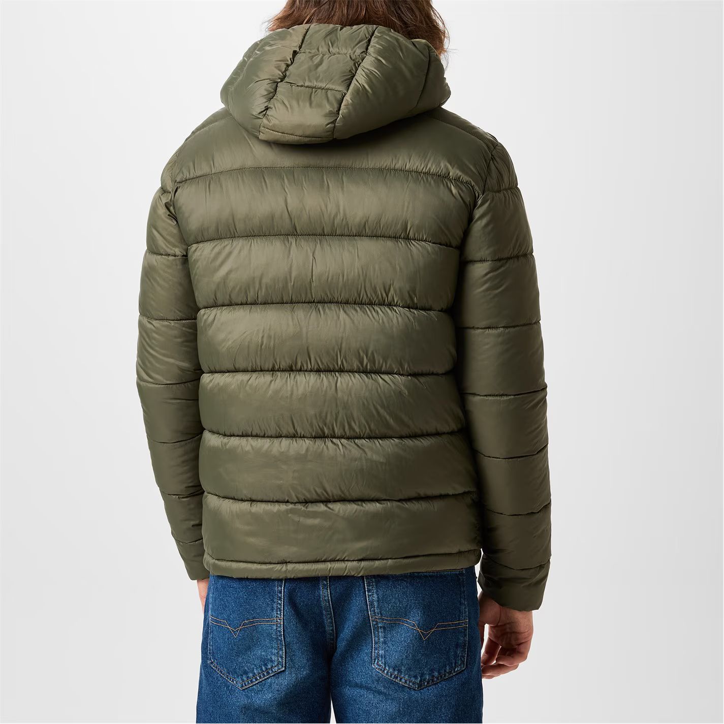 후드 푸퍼 자켓 남성 다크 카키 Kershaw Hooded Puffer Jacket Mens Dark Khaki 60388717