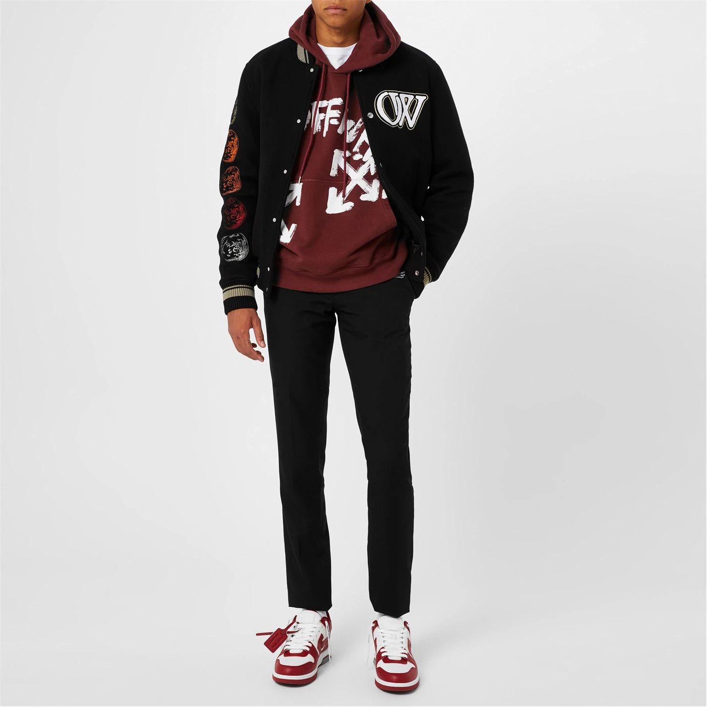 오프화이트(Off White) | 문 울 봄버 자켓 블랙 화이트 Moon 오프화이트(Off White) | 문 울 봄버 자켓 블랙 화이트 Moon