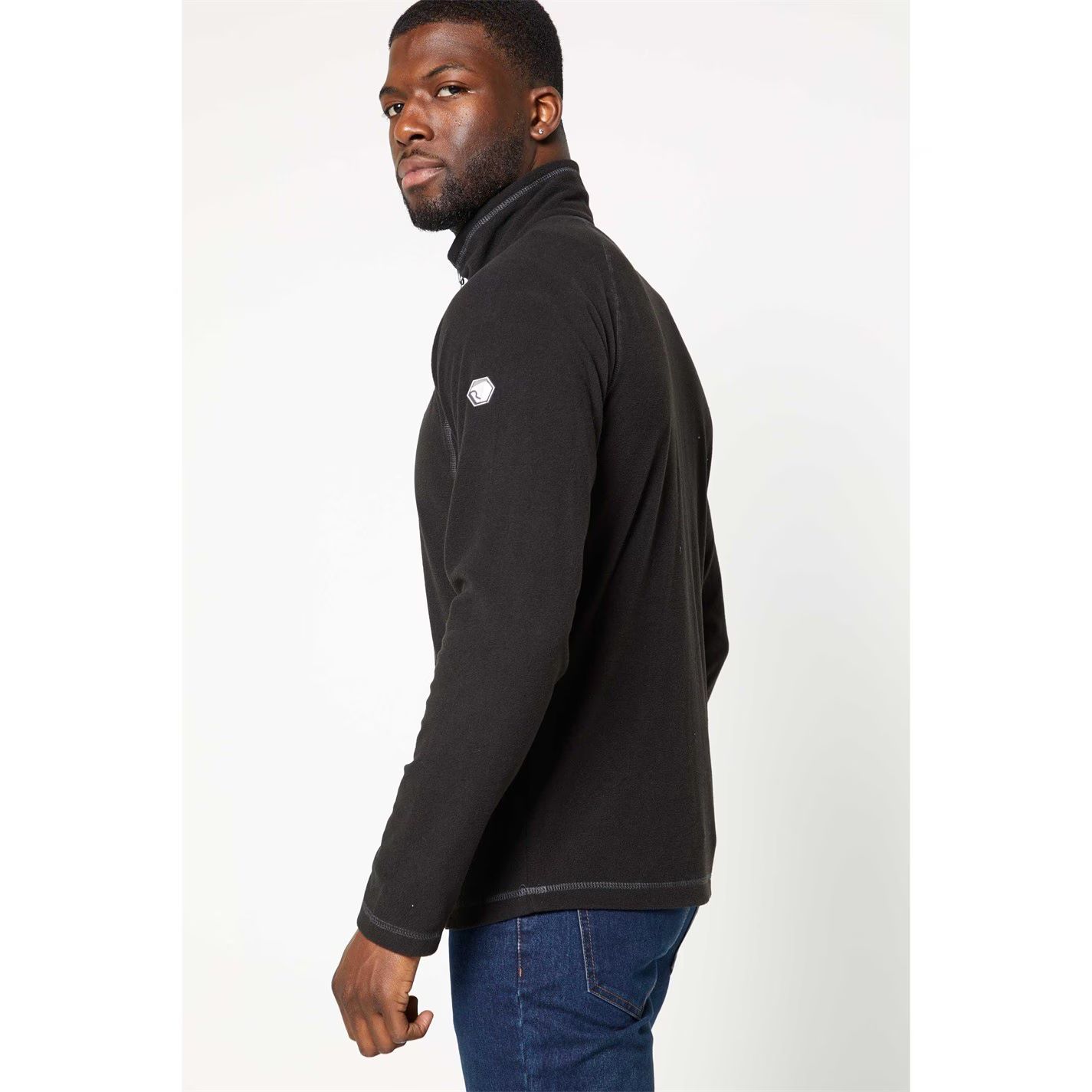 집업 블랙 플리스 자켓 Regatta Regatta Montes Half Zip Black Fleece Jacket Black 56347803