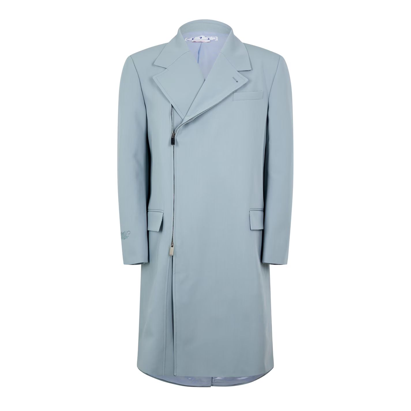 자수 더블 울 집업 코트 아이스 Embroidered Double Wool Skate Zip Coat Ice 32180899
