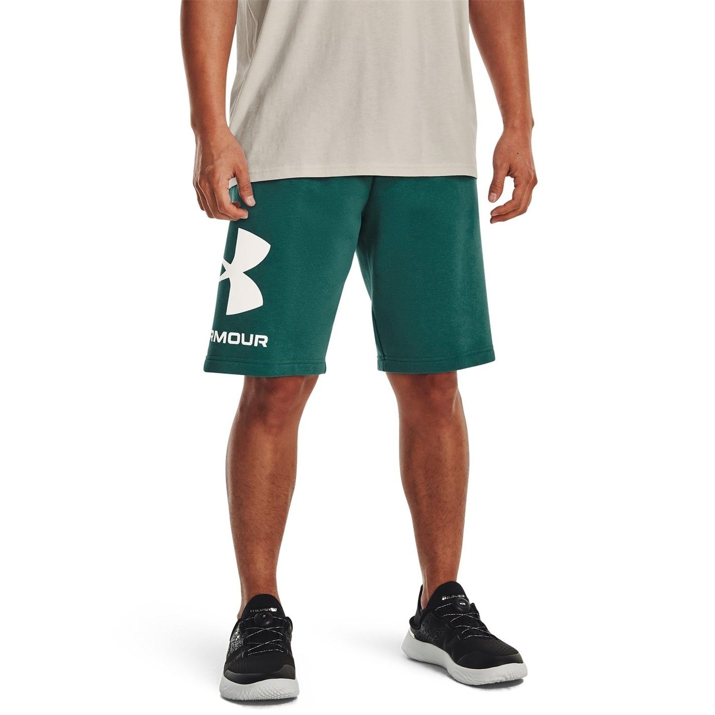 빅 로고 플리스 바지 남성 Rival Big Logo Fleece Shorts Mens Teal/White 47311715