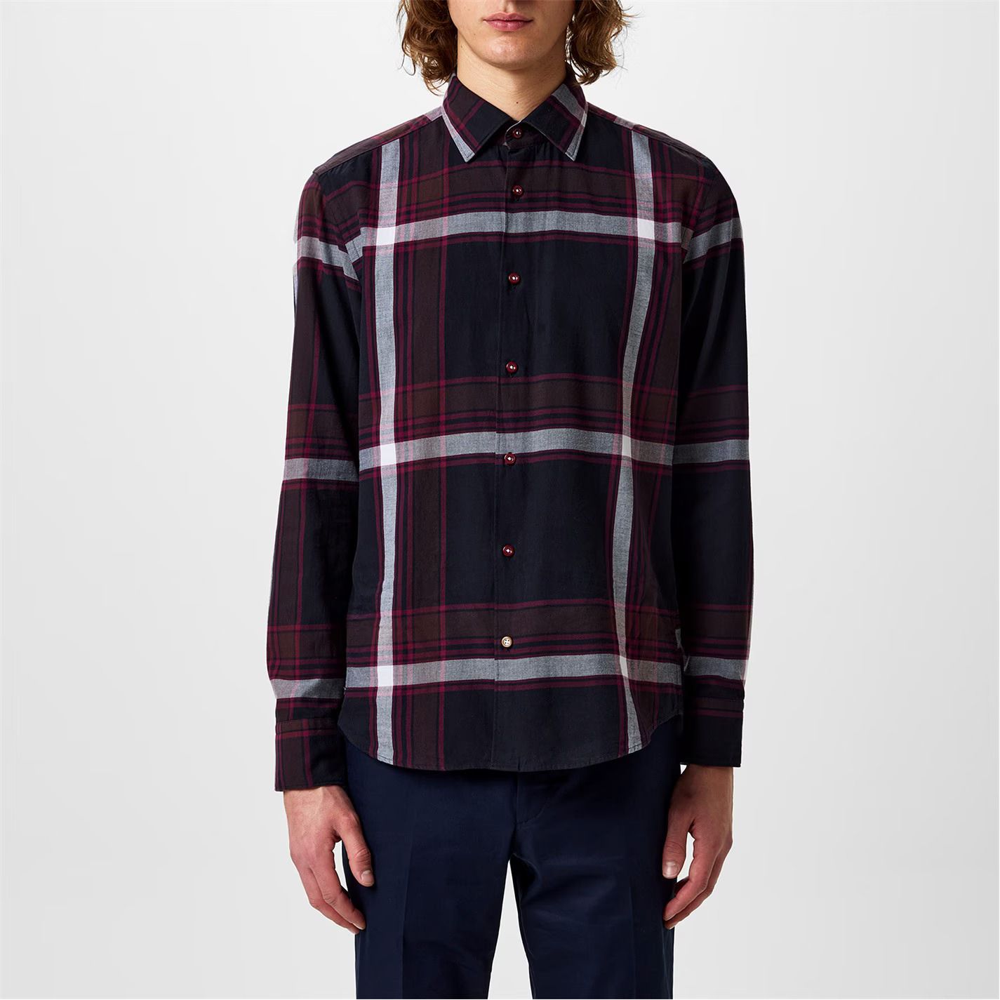 셔츠 C-Hal-Kent-C4-232 Shirt 527419 Dark Red 605