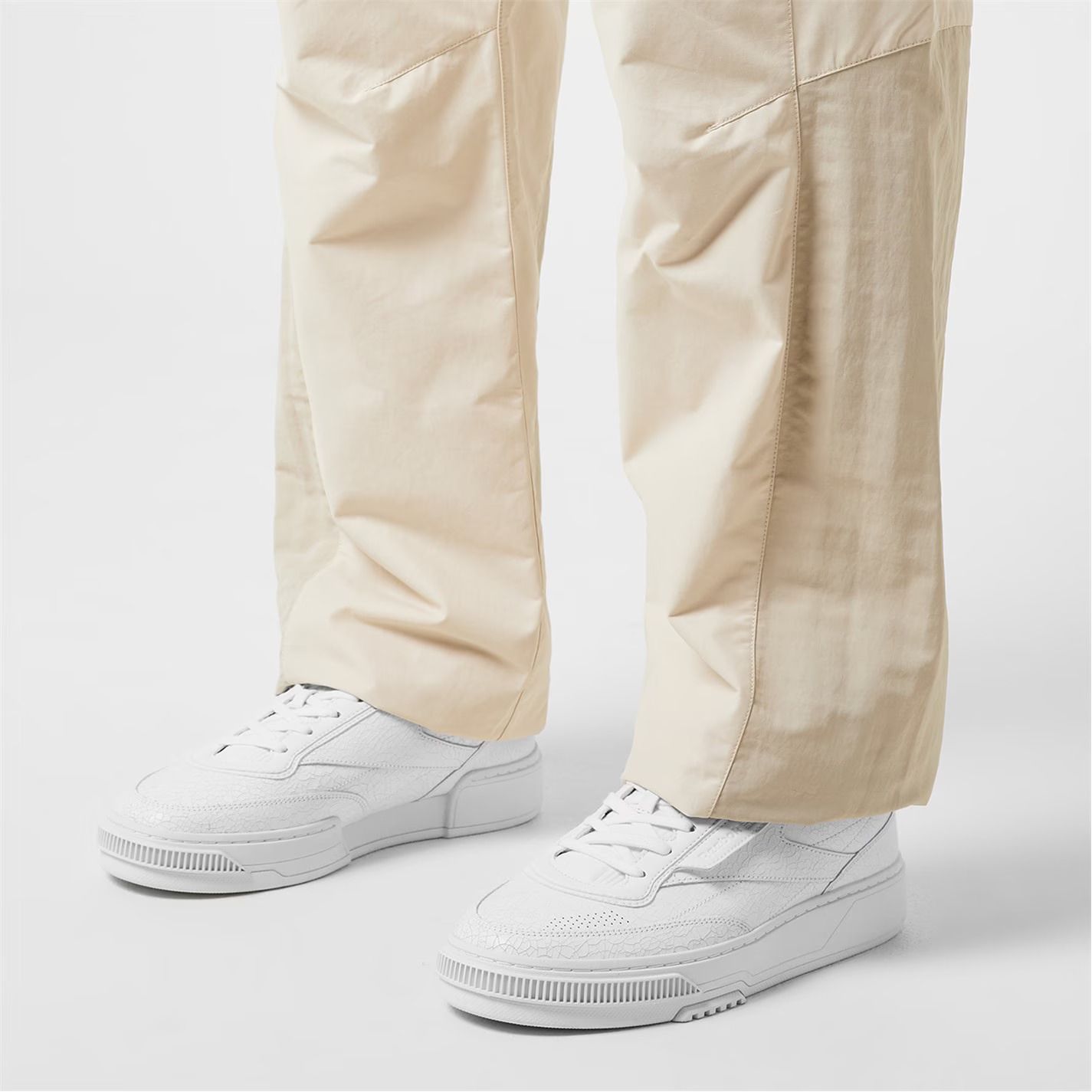 클럽 가죽 스니커즈 Club C Ltd Cracked Leather Sneakers 129355 Crackled White