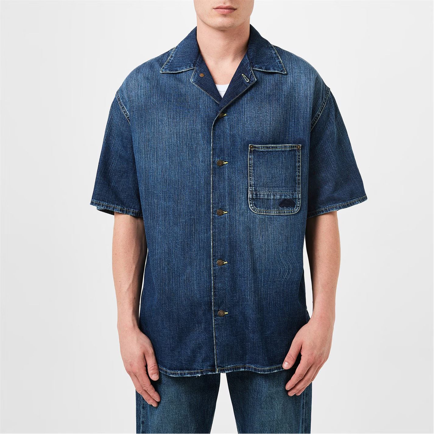 데님 볼링 셔츠 Denim Bowling Shirt 317439 Blue Wash