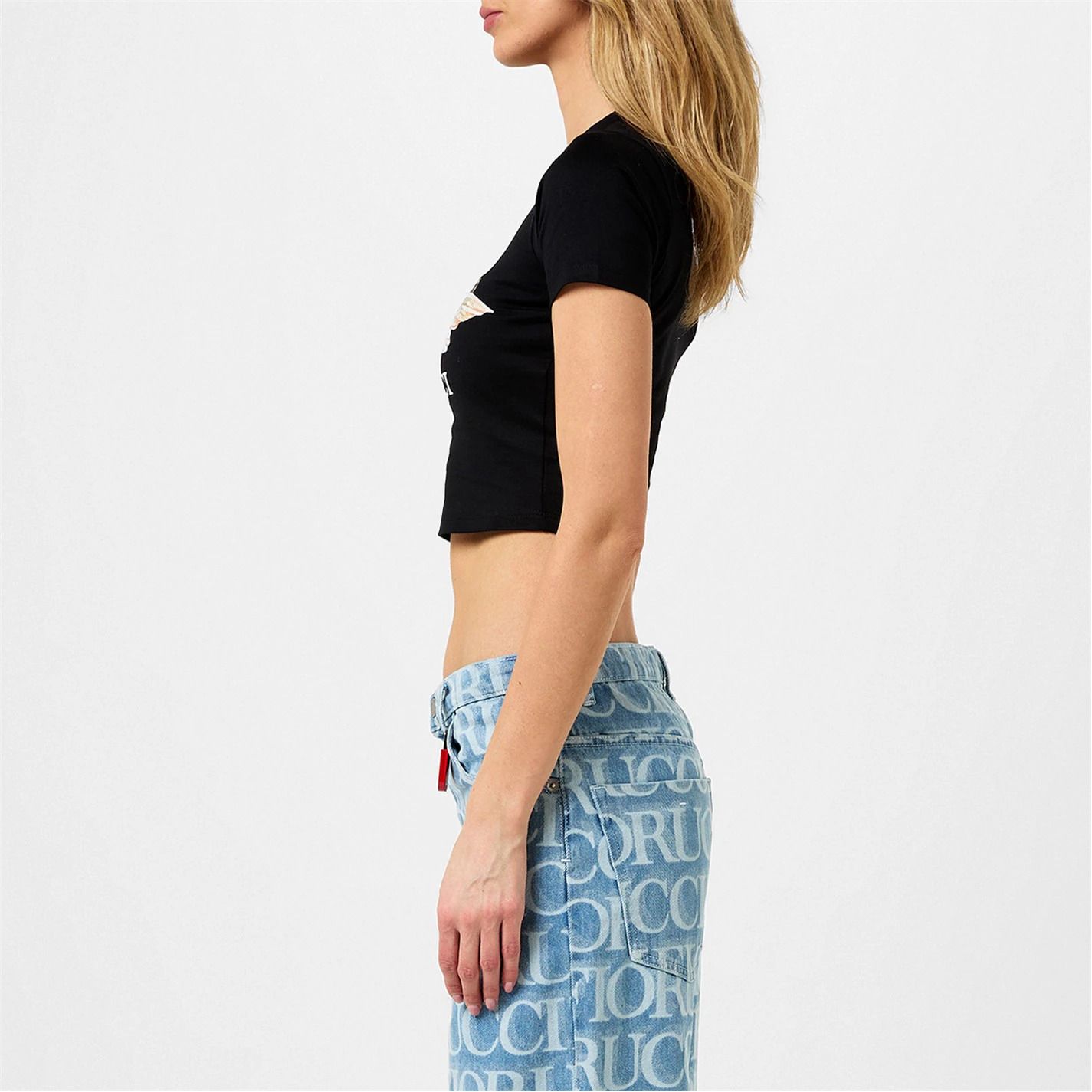 크롭 셔츠 Fiorucci Crop Angel T Shirt 653307 Black
