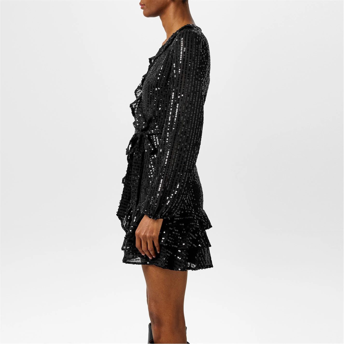 프릴 시퀸 드레스 Frill Sequin Dress 659372 Black