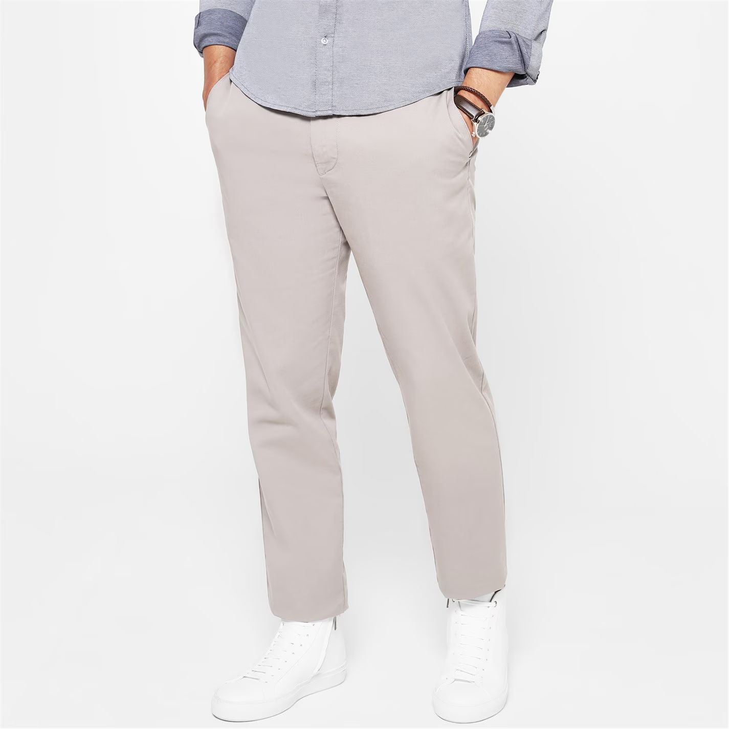 보스 바지 남성 그레이 Boss Banks Trousers Mens Grey 030 51412015