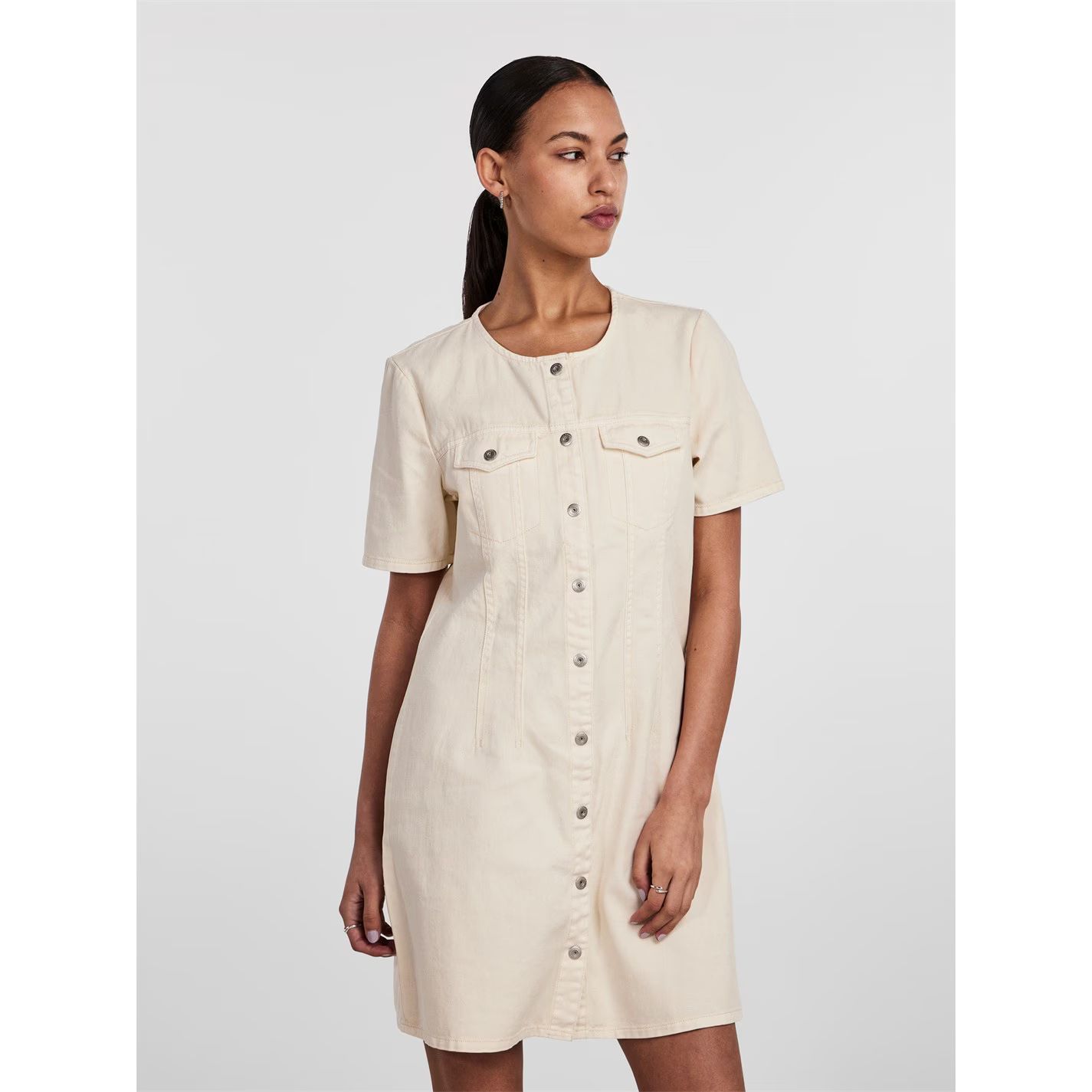 숏 슬리브 드레스 그레이 Tara Short Sleeve Dress Whtcap Gray 68872901