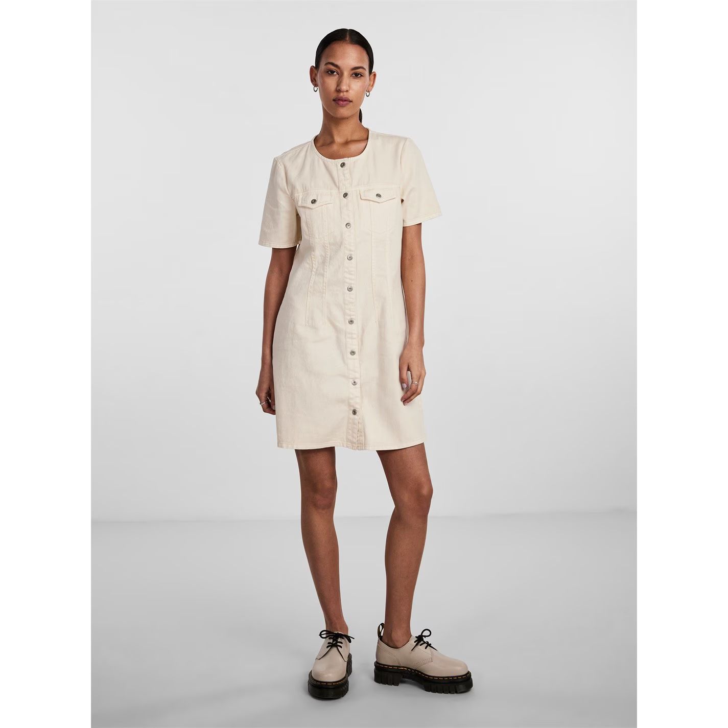 숏 슬리브 드레스 그레이 Tara Short Sleeve Dress Whtcap Gray 68872901