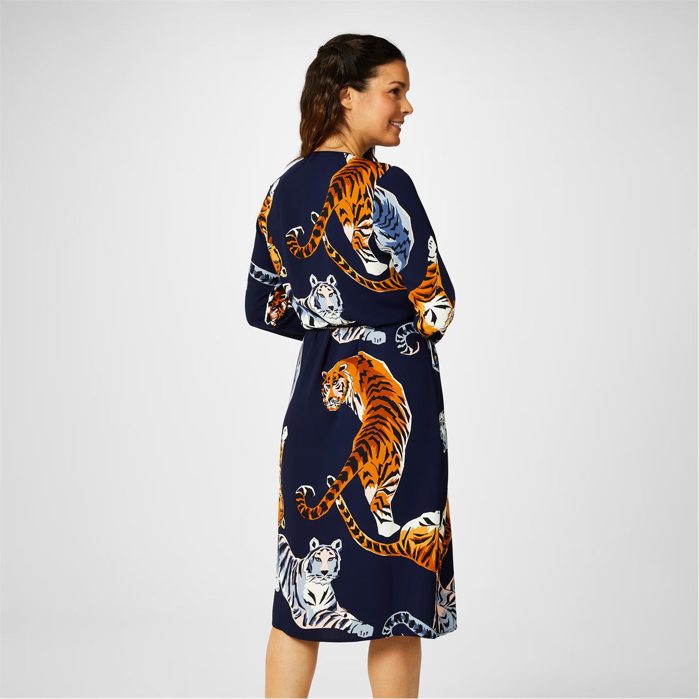 기모노 랩 드레스 빅 캣 프린트 Biba Kimono Wrap Dress Big Cat Print 64182499