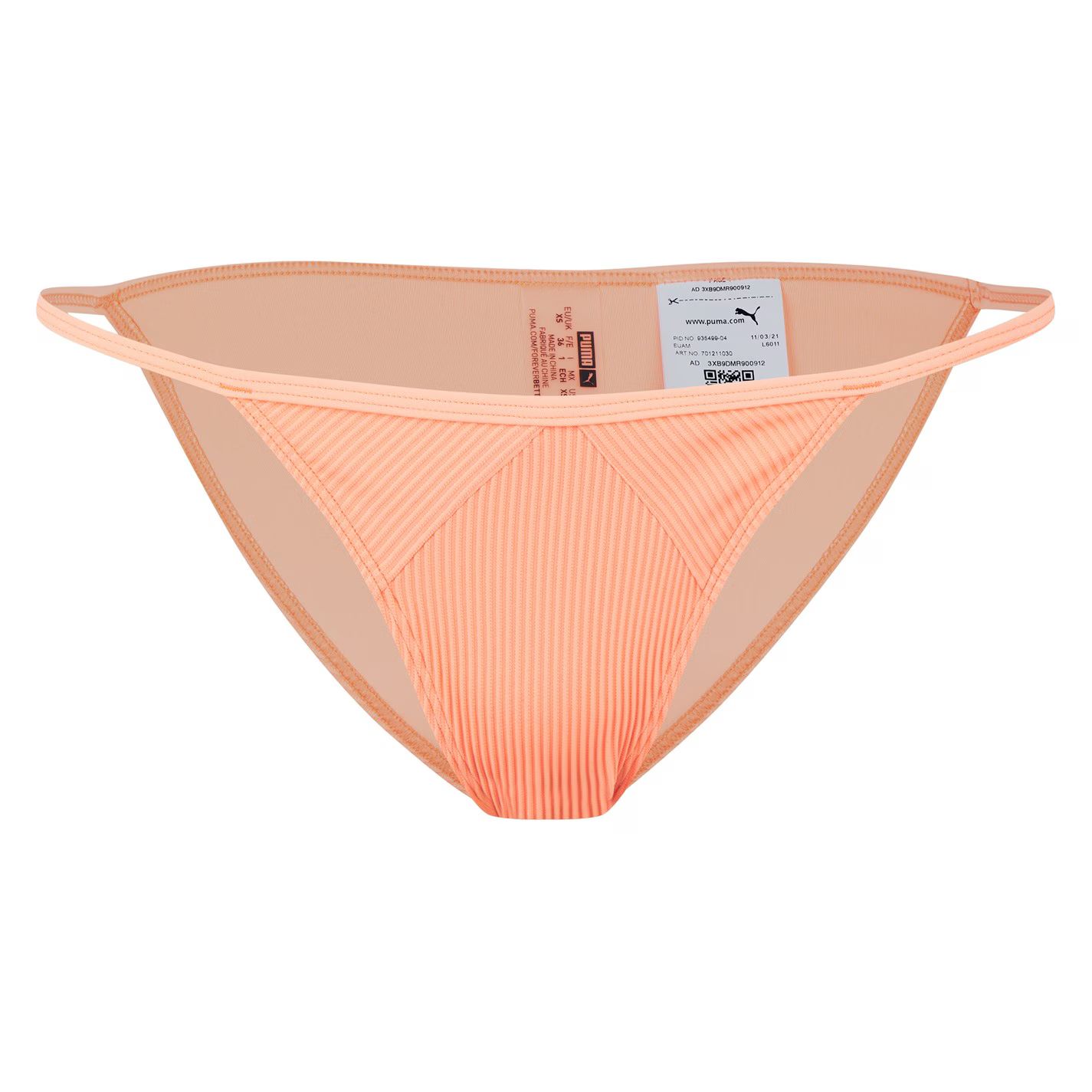 비키니 하의 Ribbed Tanga Bikini Bottoms Peach Combo 35280206