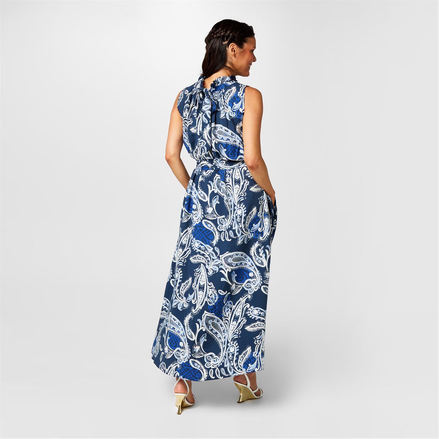 벨트 맥시 드레스 프린트 Biba Belted Maxi Dress Paisley Print 65880370