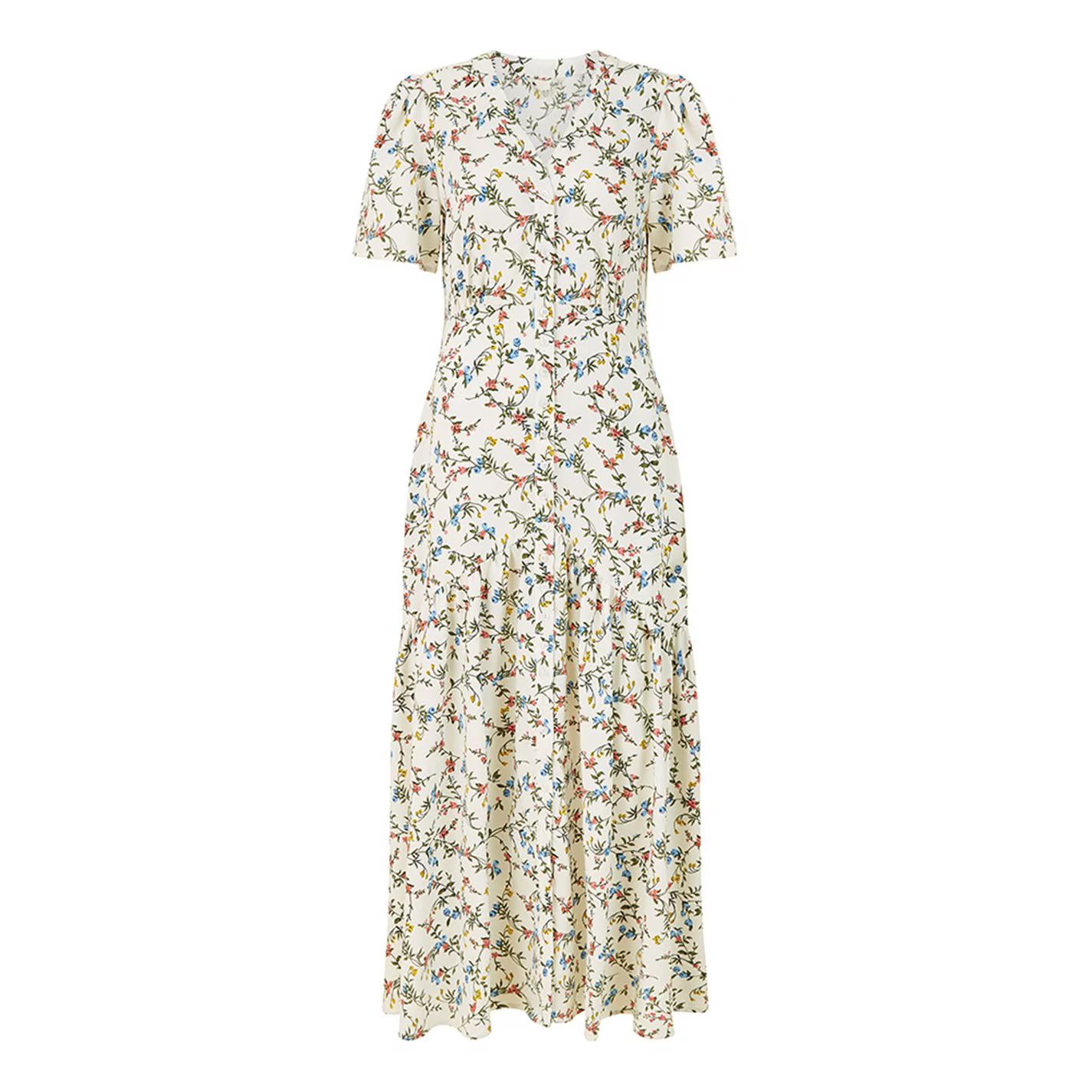 화이트 플로랄 맥시 드레스 Yumi White Botanical Floral Maxi Dress White 32224301