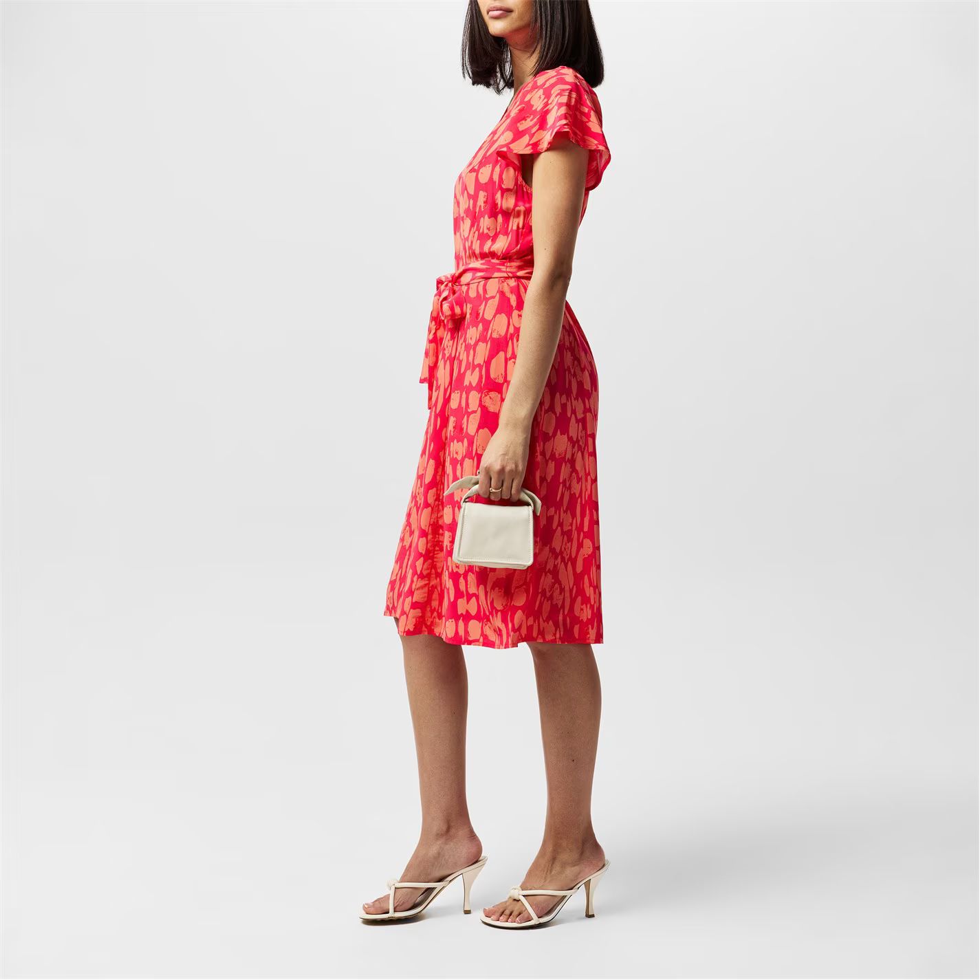 크레페 브이넥 드레스 Islanna Crepe V-Neck Dress 80-Coral-Azalea 64332912