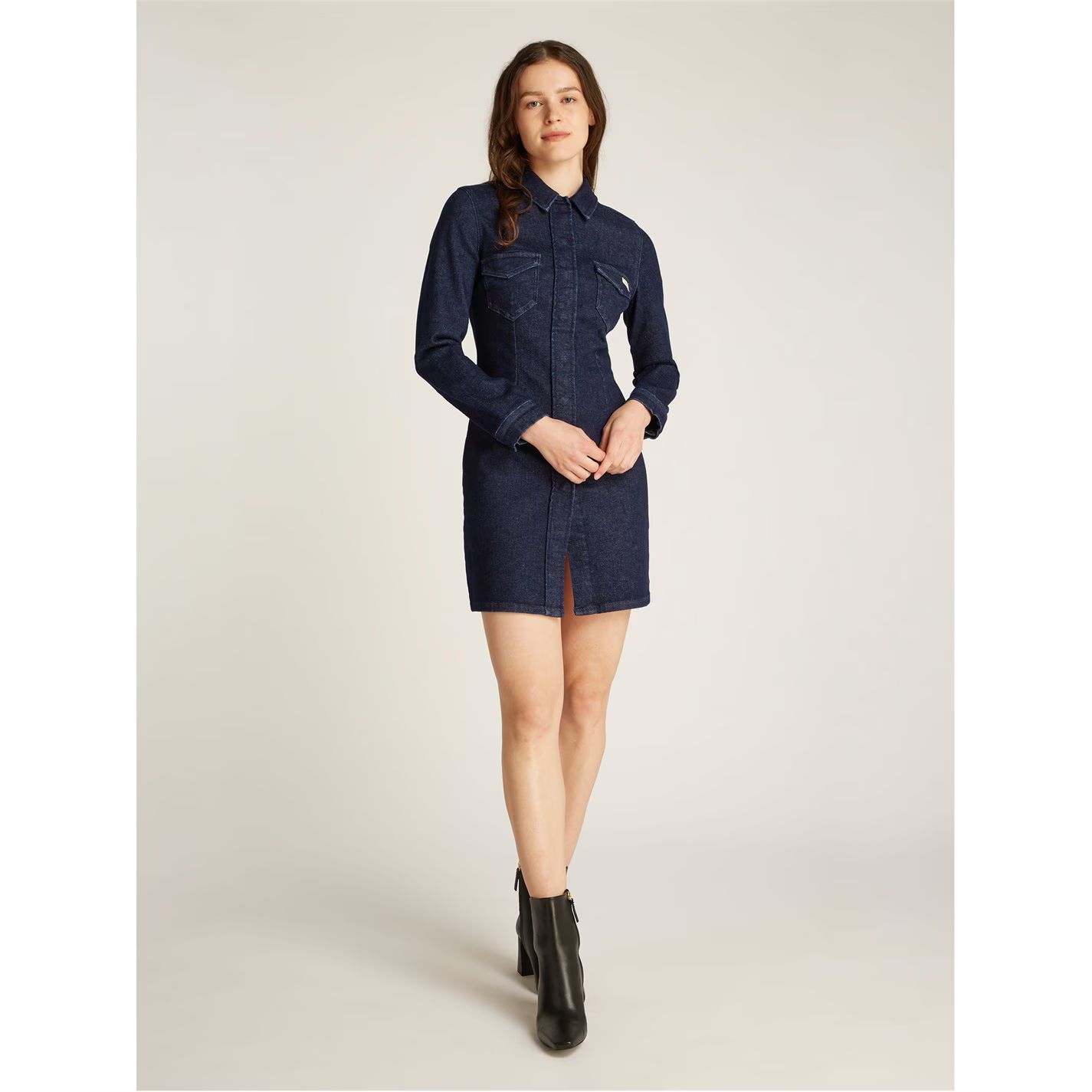 셔츠 데님 드레스 DARTED LEAN SHIRT DENIM DRESS Denim Rinse 33377818