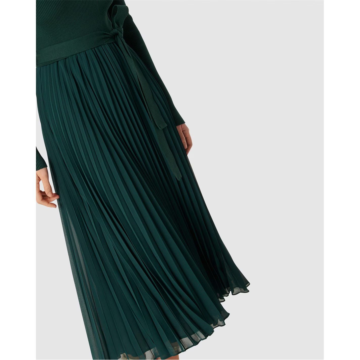 우븐 믹스 니트 드레스 그린 Posey Woven Mix Knit Dress Juniper Green 30865015