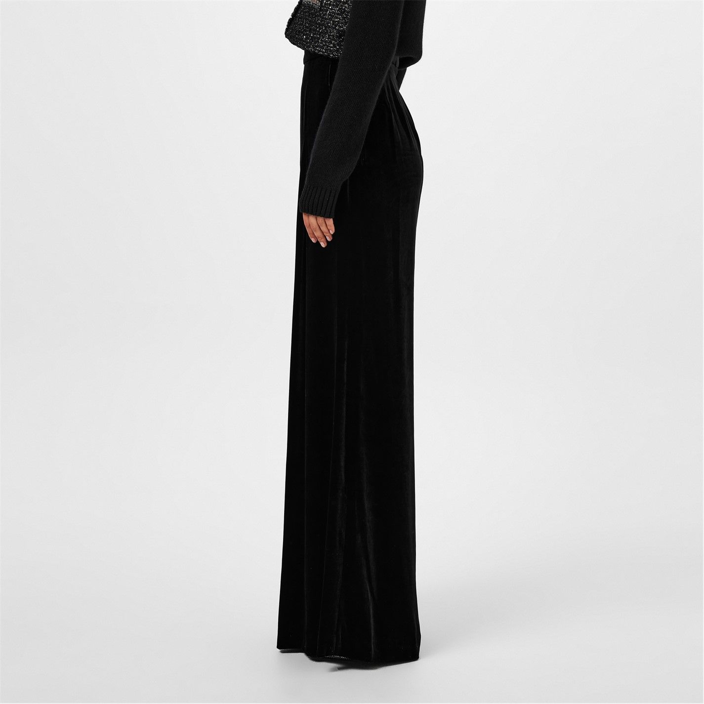 벨벳 바지 블랙 Velvet Trousers Black 67185403