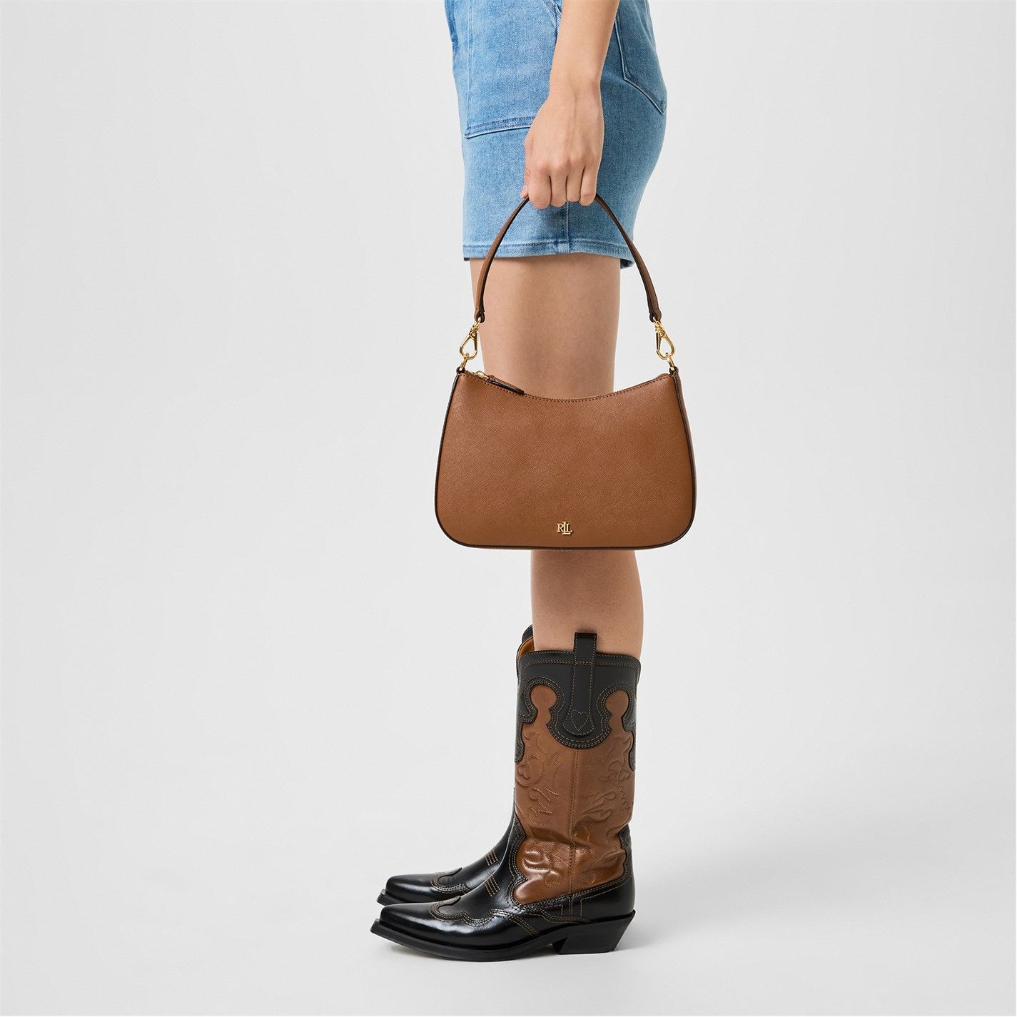 미디움 가방 로렌 Crosshatch Medium Danni Bag Lauren Tan 72400105