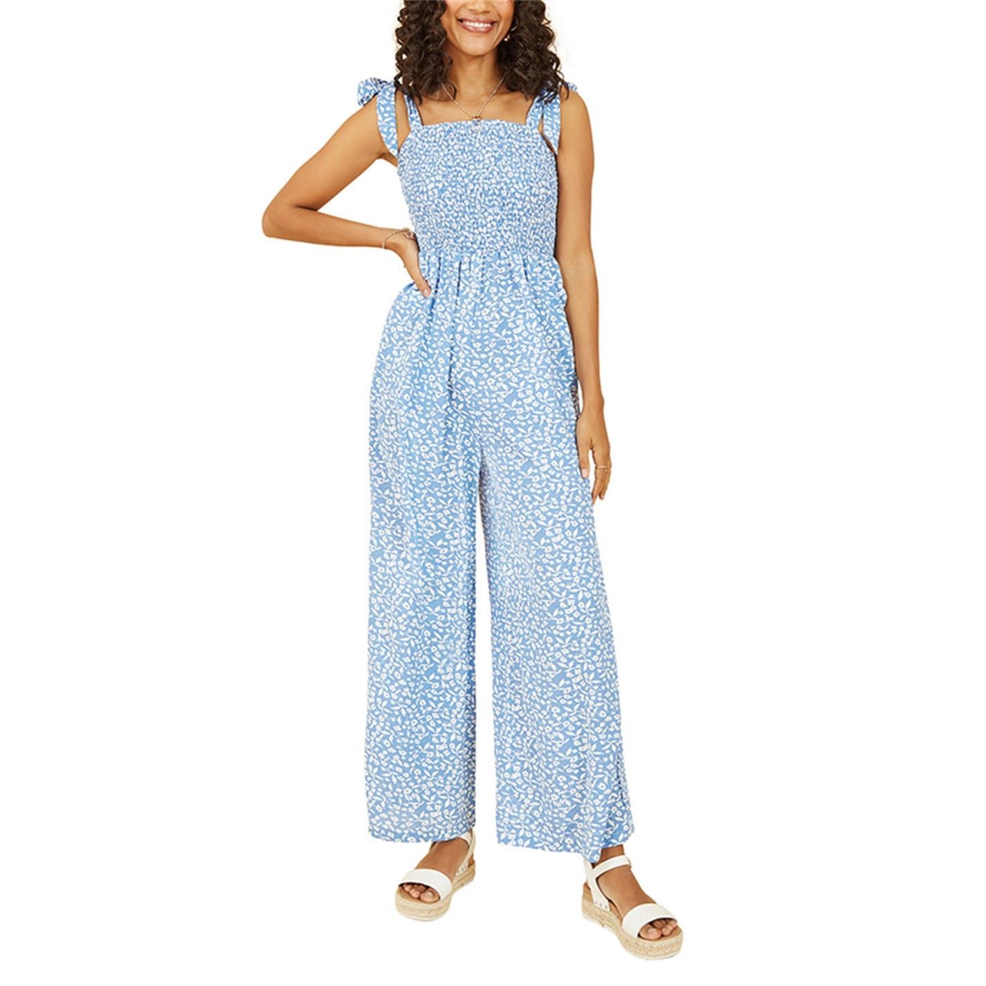 점프수트 블루 Ruched Jumpsuit Blue 32253718