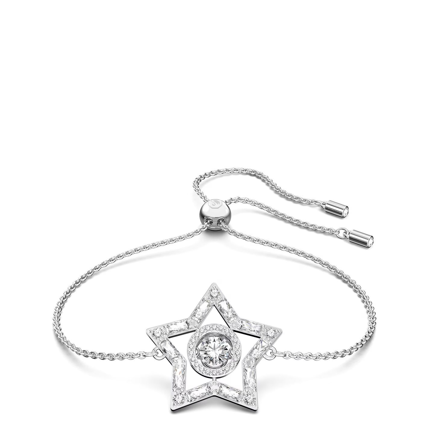 스텔라 팔찌 믹스 별 화이트 로듐 플레이트 Stella bracelet, Mixed cuts, Star, White, Rhodium plated White 85810411