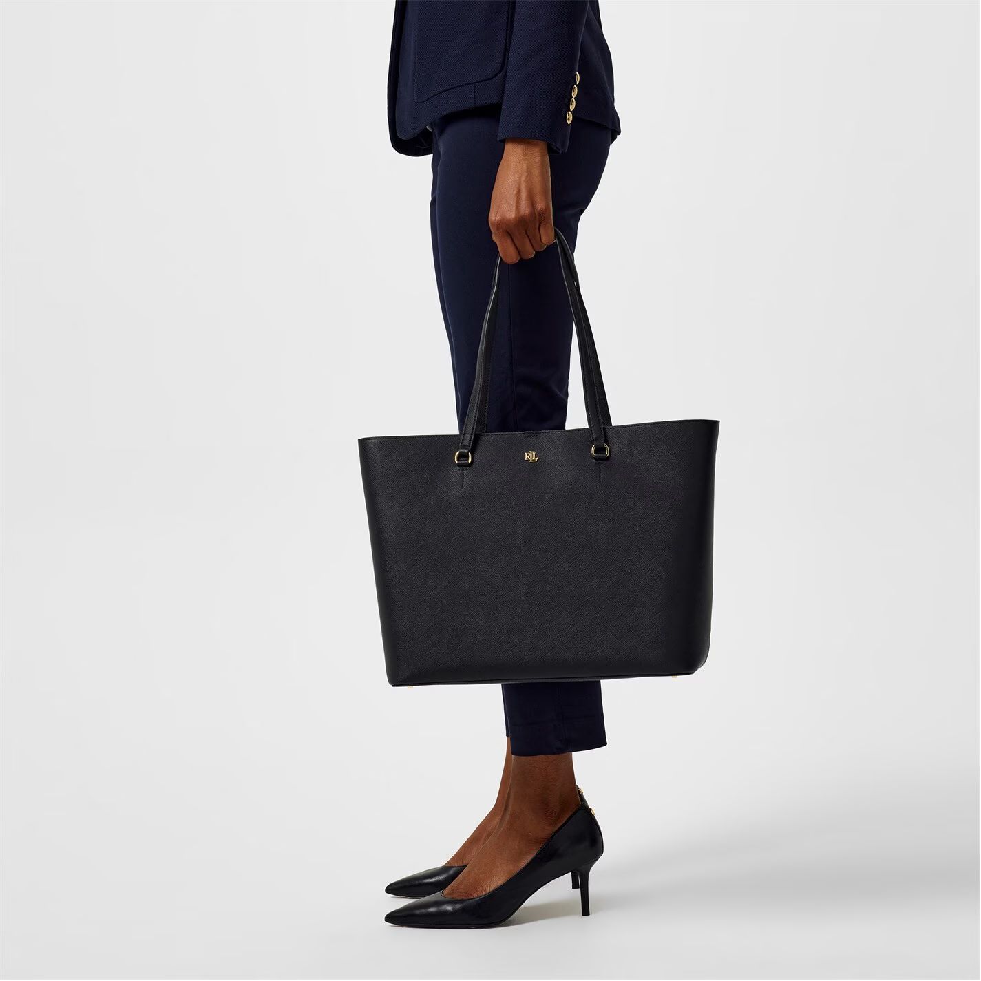 가죽 라지 토트 블랙 Crosshatch Leather Large Karly Tote Black 70591903