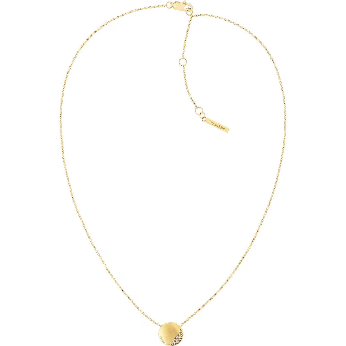 여성 캘빈 클라인 브러쉬드 옐로우 골드 크리스탈 목걸이 Ladies Calvin Klein brushed yellow gold crystal  necklace Gold 71909910