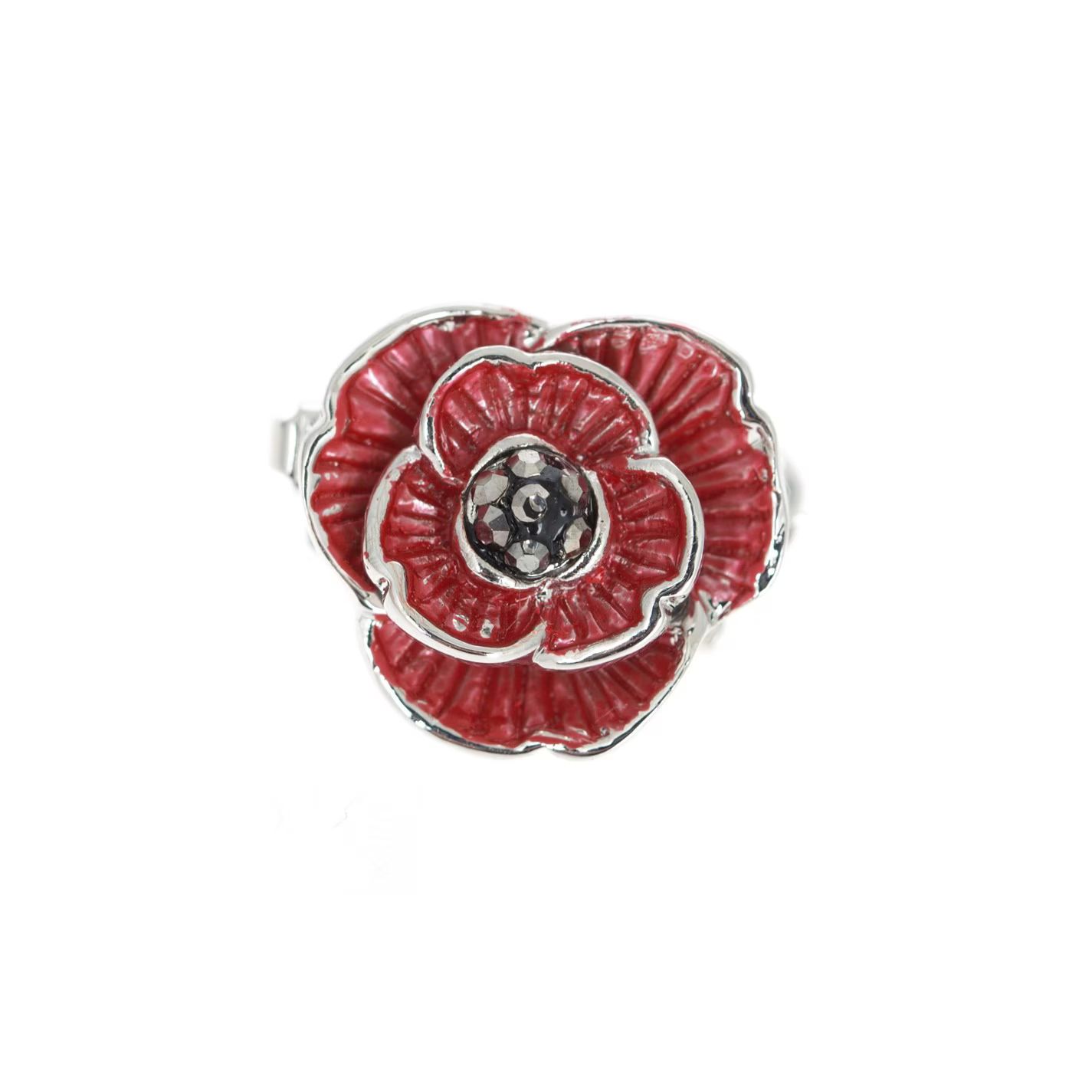 크리스탈 파피 레드 Espree Enamel and Crystal Poppy Pin Red 71678508