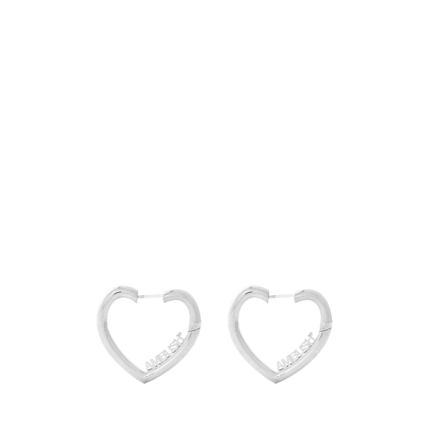 미니 하트 후프 링 귀걸이 실버 Mini Heart Hoop Earrings Silver 7200 76351511