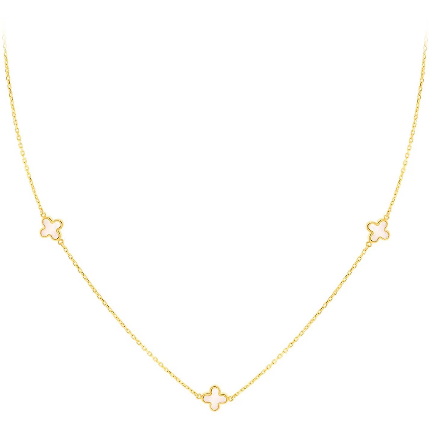 골드 오브 진주 목걸이 옐로우 9ct Gold Mother of Pearl Petal Necklace Yellow Gold 84899710