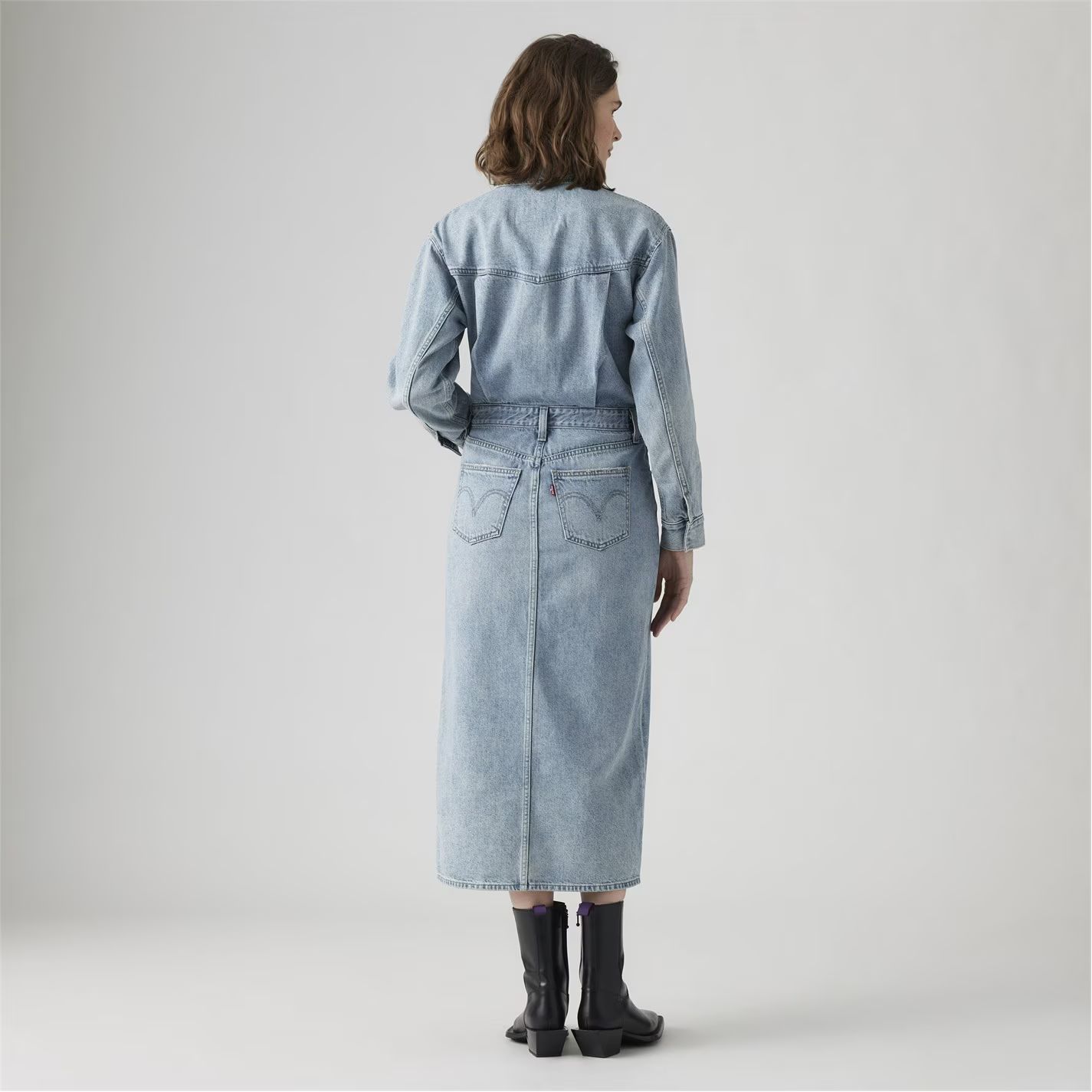 데님 미디 셔츠 드레스 Denim Midi Shirt Dress Feeling This 58536018