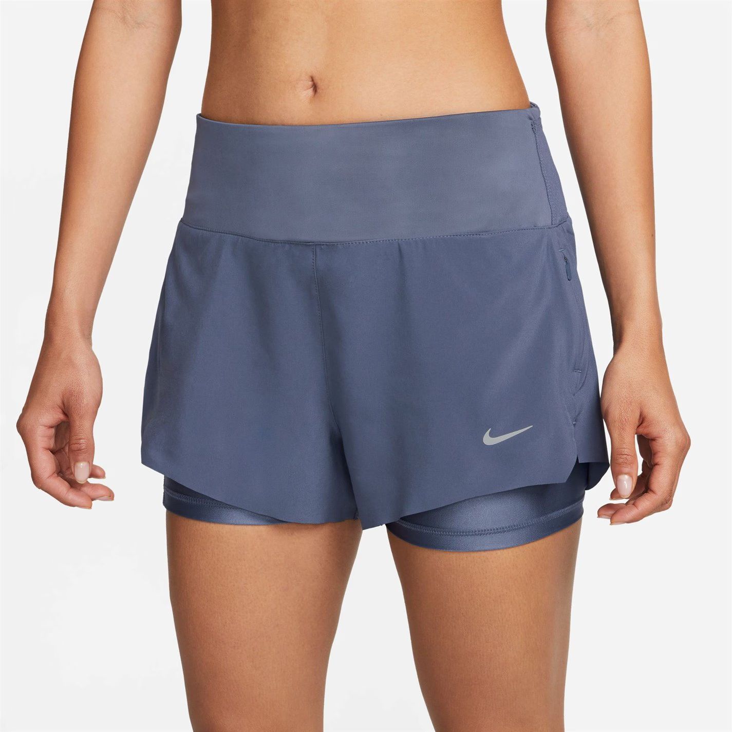 드라이 핏 스위프트 여성 미드 라이즈 투인원 바지 Dri-FIT Swift Women's Mid-Rise 3 2-in-1 Shorts Blue/Silver 45257319
