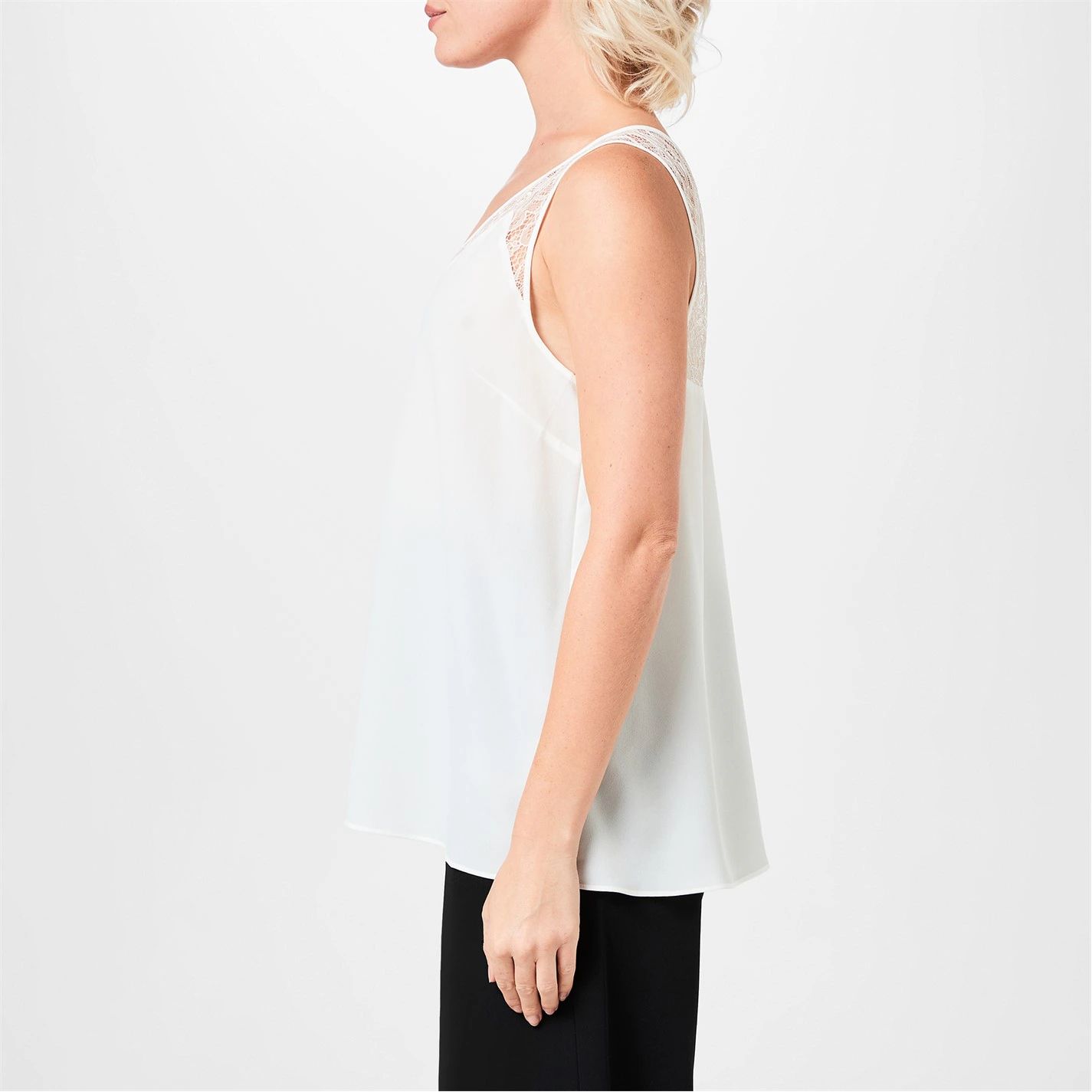 프렌치 레이스 트리밍 베스트 여성 윈터 French Connection Lace Trim Vest Womens Winter Whit 65761401