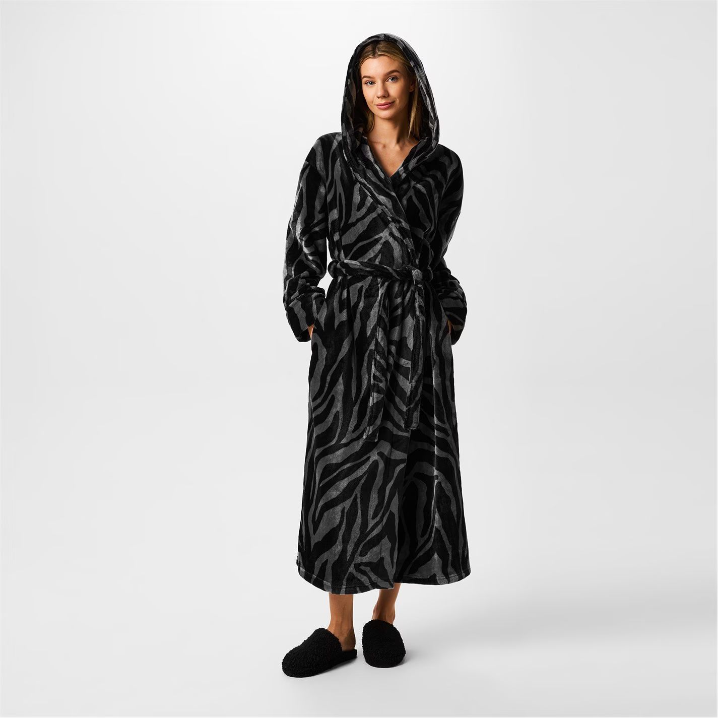 맥시 지브라 프린트 Biba Cosy Maxi Robe Zebra Print 42631369