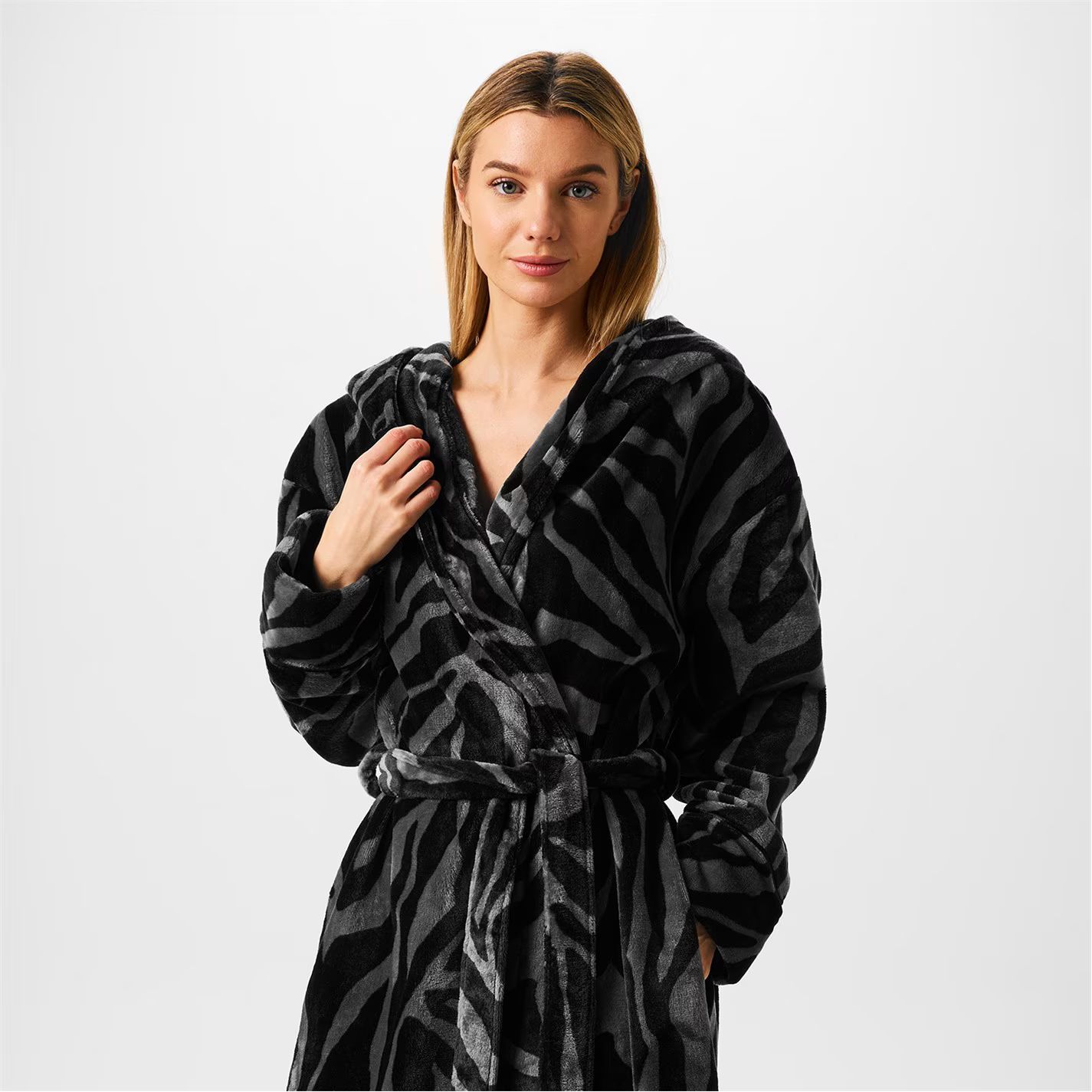 맥시 지브라 프린트 Biba Cosy Maxi Robe Zebra Print 42631369