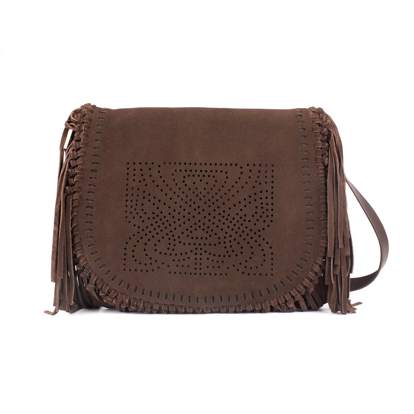 스웨이드 숄더 가방 초콜릿 Biba Suede Fringe Shoulder Bag Chocolate 86985305