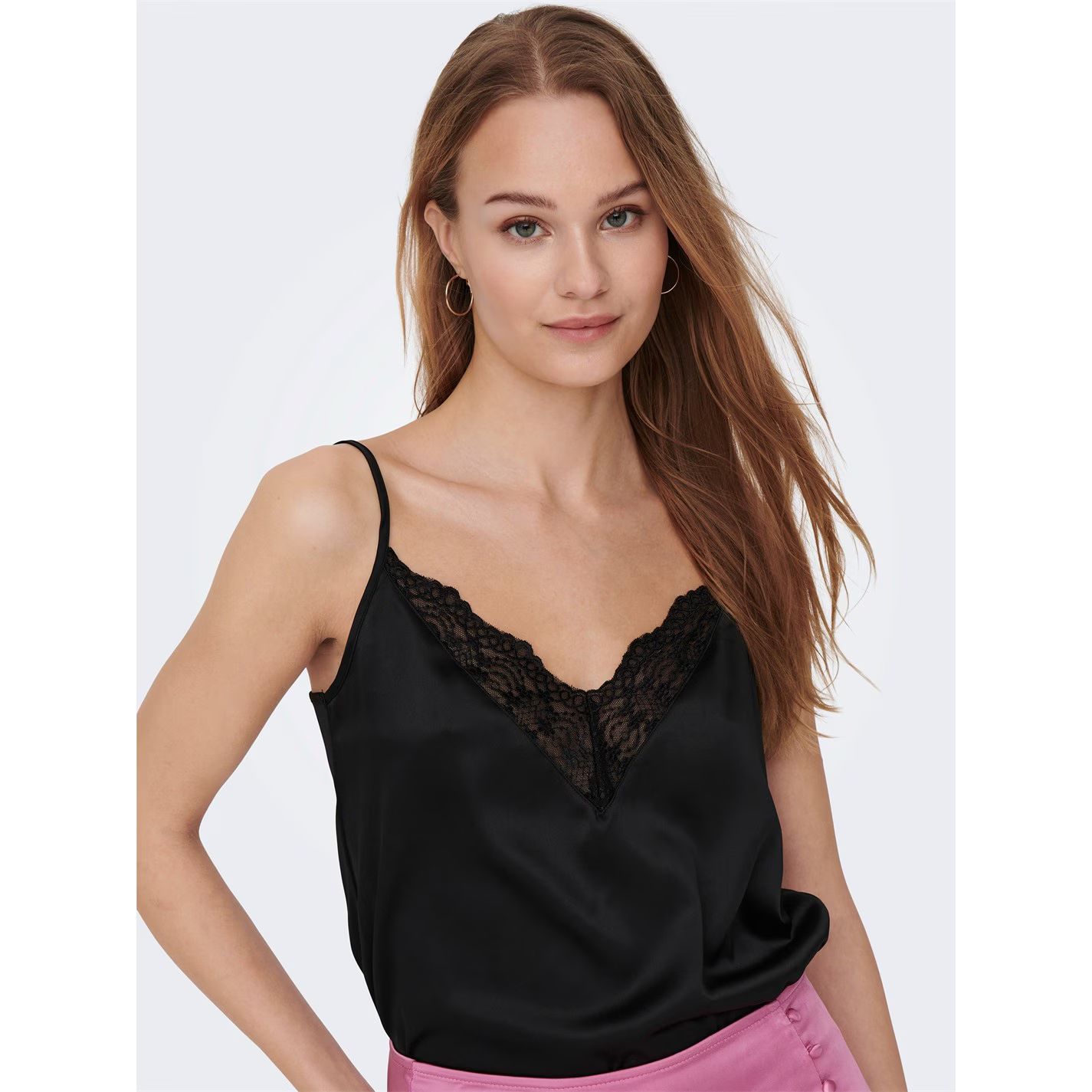 빅토리아 레이스 캐미솔 탑 여성 블랙 Victoria Lace Cami Top Womens Black 32631203