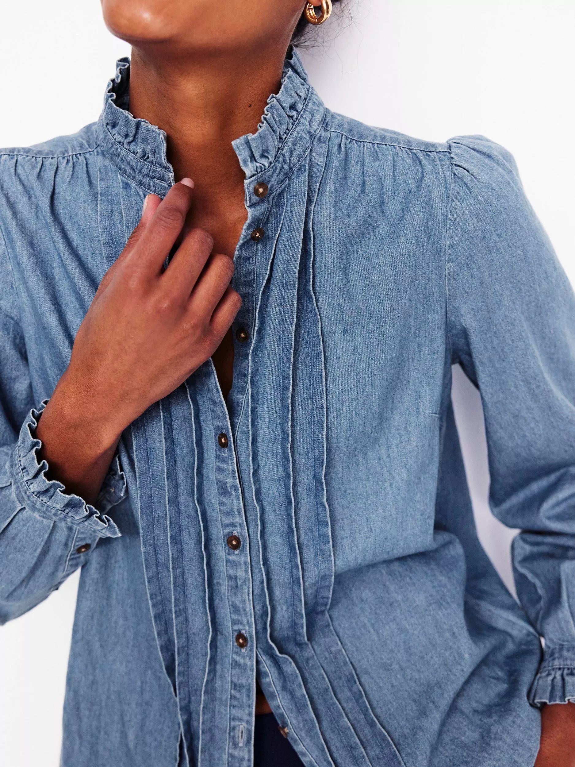데님 블라우스 라이트 Felicity Denim Blouse, Light Authentic 113055595