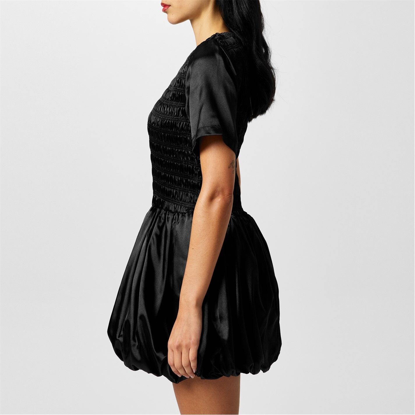 미니 드레스 Eleanor Shirred Mini Dress 323107 Black